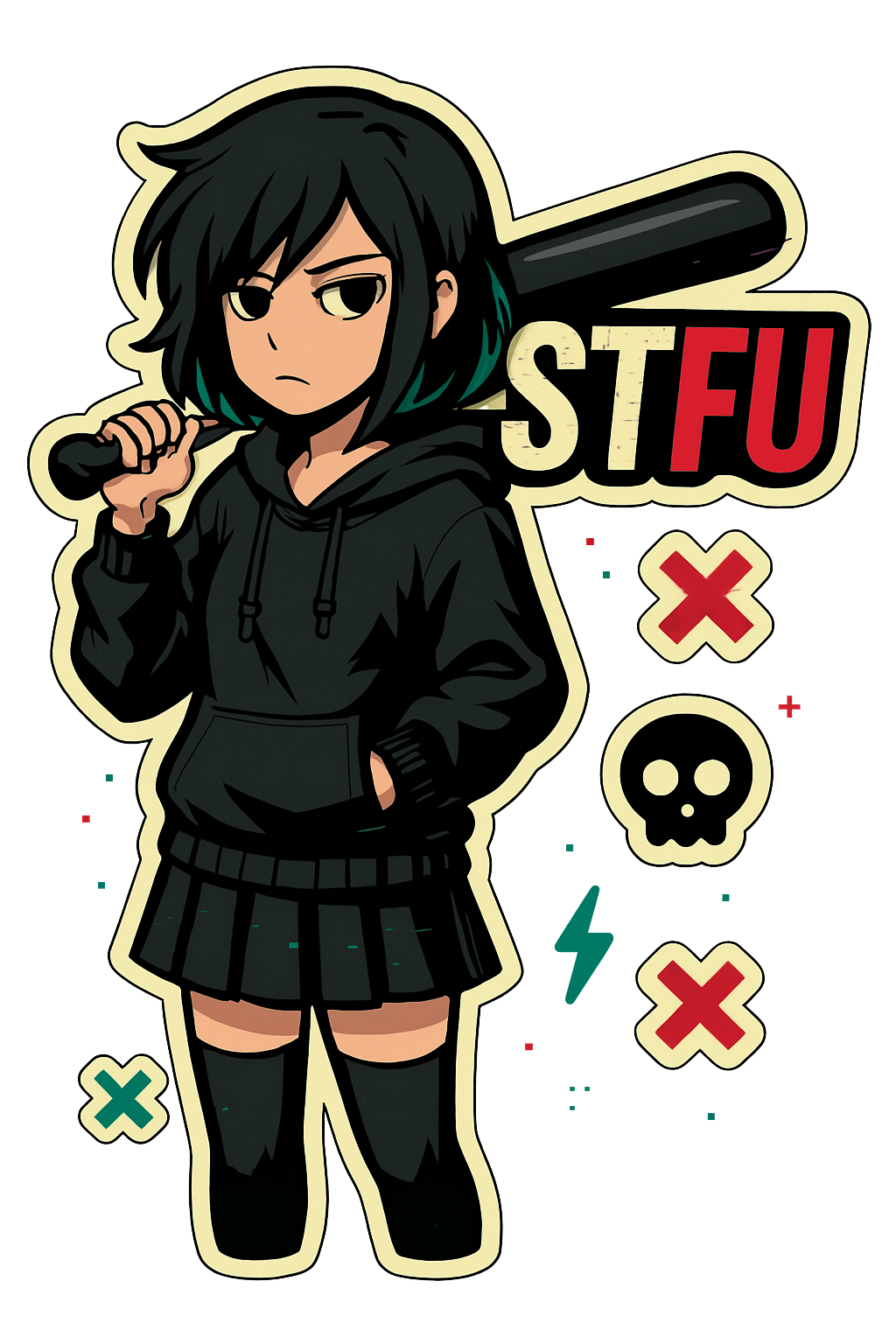 STFU- Girl Sticker